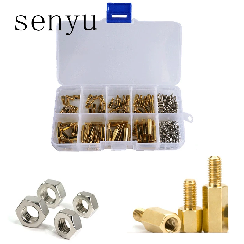 Винт с шестигранной гайкой 200 шт./компл. M2.5/M3 шестигранный латунный резьбовой