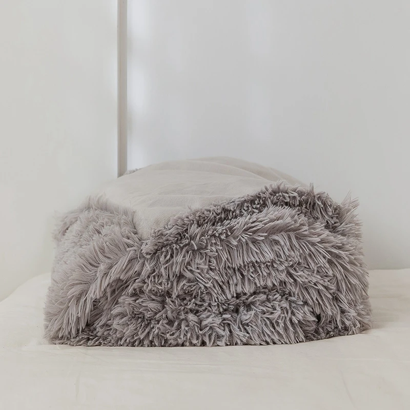 

Высококачественное однотонное супер толстое теплое одеяло для кровати зимнее флисовое овечье мягкое пушистое искусственное одеяло