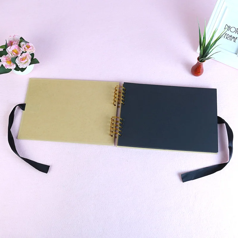 Большой фотоальбом А4 DIY скрапбук 80 страниц бежевая пустая Обложка с картинкой