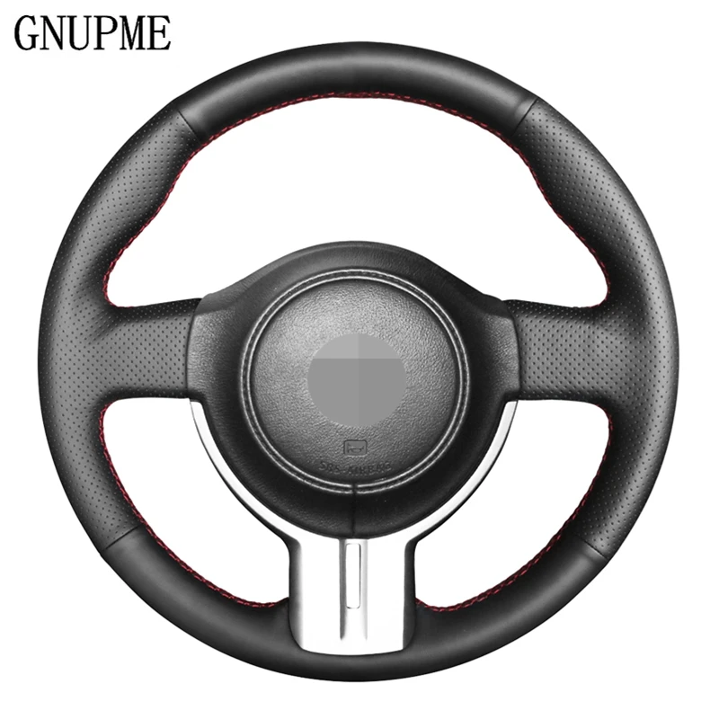 

DIY Hand-stitched Black Genuine Leather Anti-slip Steering Wheel Cover for Subaru BRZ 2012-2015 Scion FRS Toyota 86 2012-2015