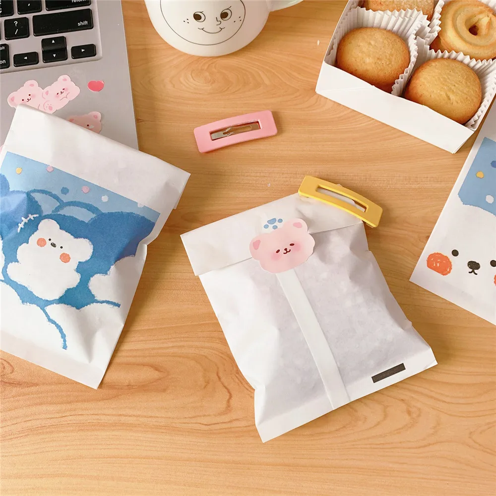 4 шт. крафт бумажные пакеты сумка для конфет шеврон Kawaii милая свадьбы дня рождения