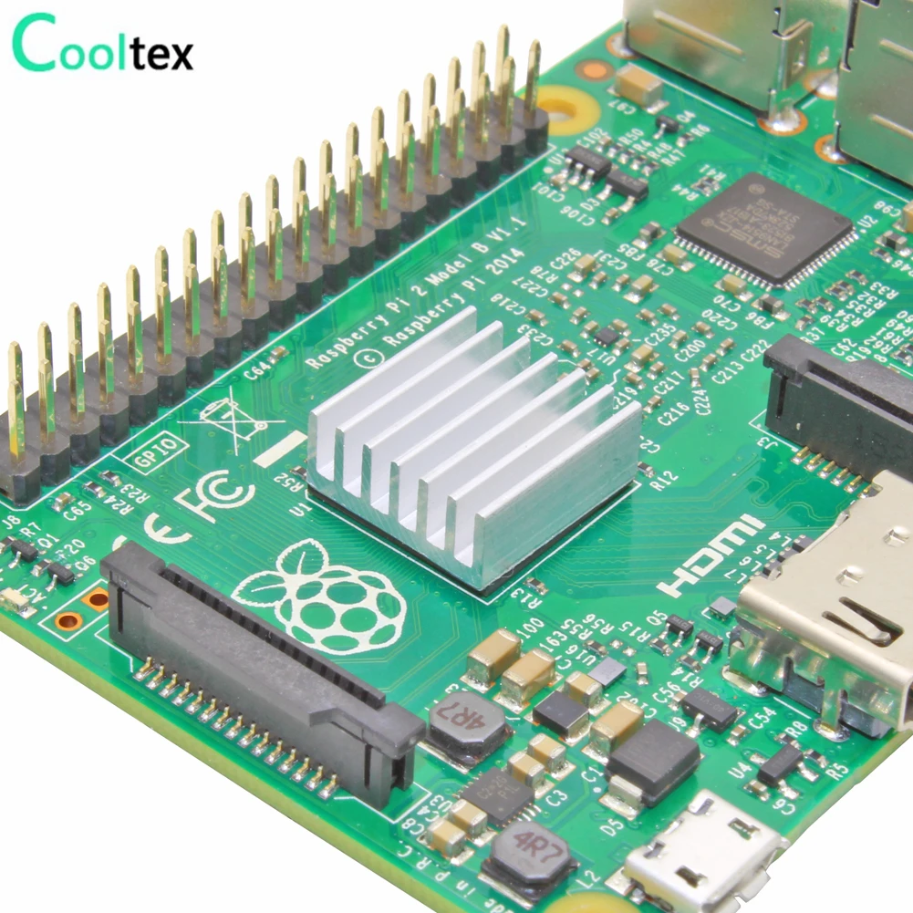50 шт. 14x14x6 мм алюминиевый радиатор охлаждения для Raspberry pi электронный чип IC с теплопроводящей лентой