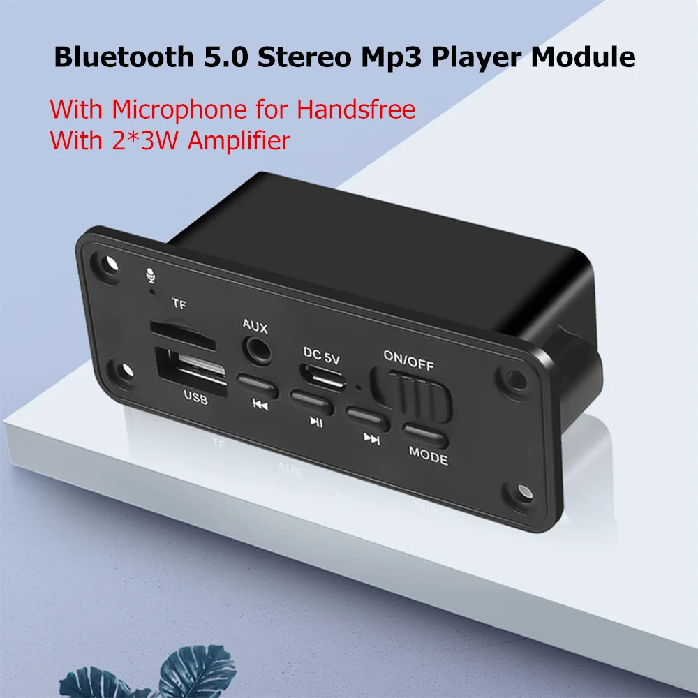 Автомобильный комплект громкой связи с микрофоном Bluetooth 5 0 FM радио mp3 плеер