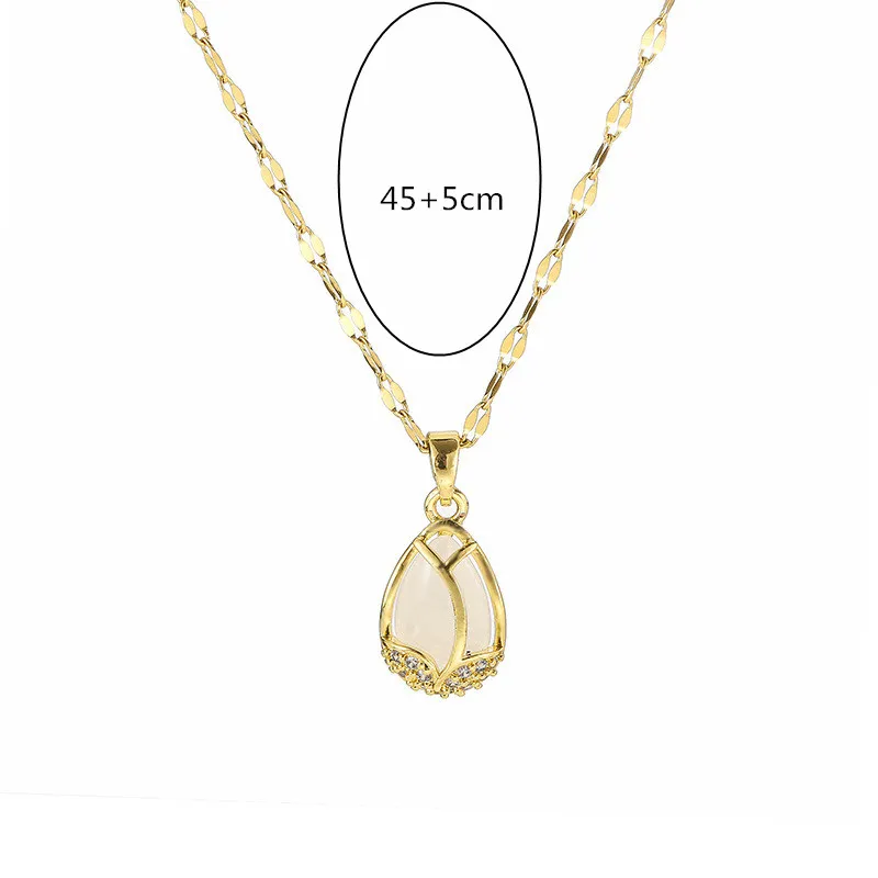 Цепочка с кулоном в виде тюльпана из титановой стали | Украшения и аксессуары