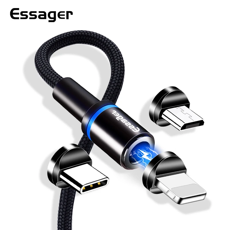 Магнитное зарядное устройство Essager кабель Micro USB для iPhone Samsung Android быстрой зарядки