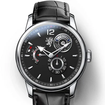 men watch p4 Мужские часы, мужские автоматические часы LOBINNI, Роскошные водонепроницаемые часы с кожаным ремешком, механические наручные часы, Модные Аналоговые часы reloj hombre - Цвет: men watch p4