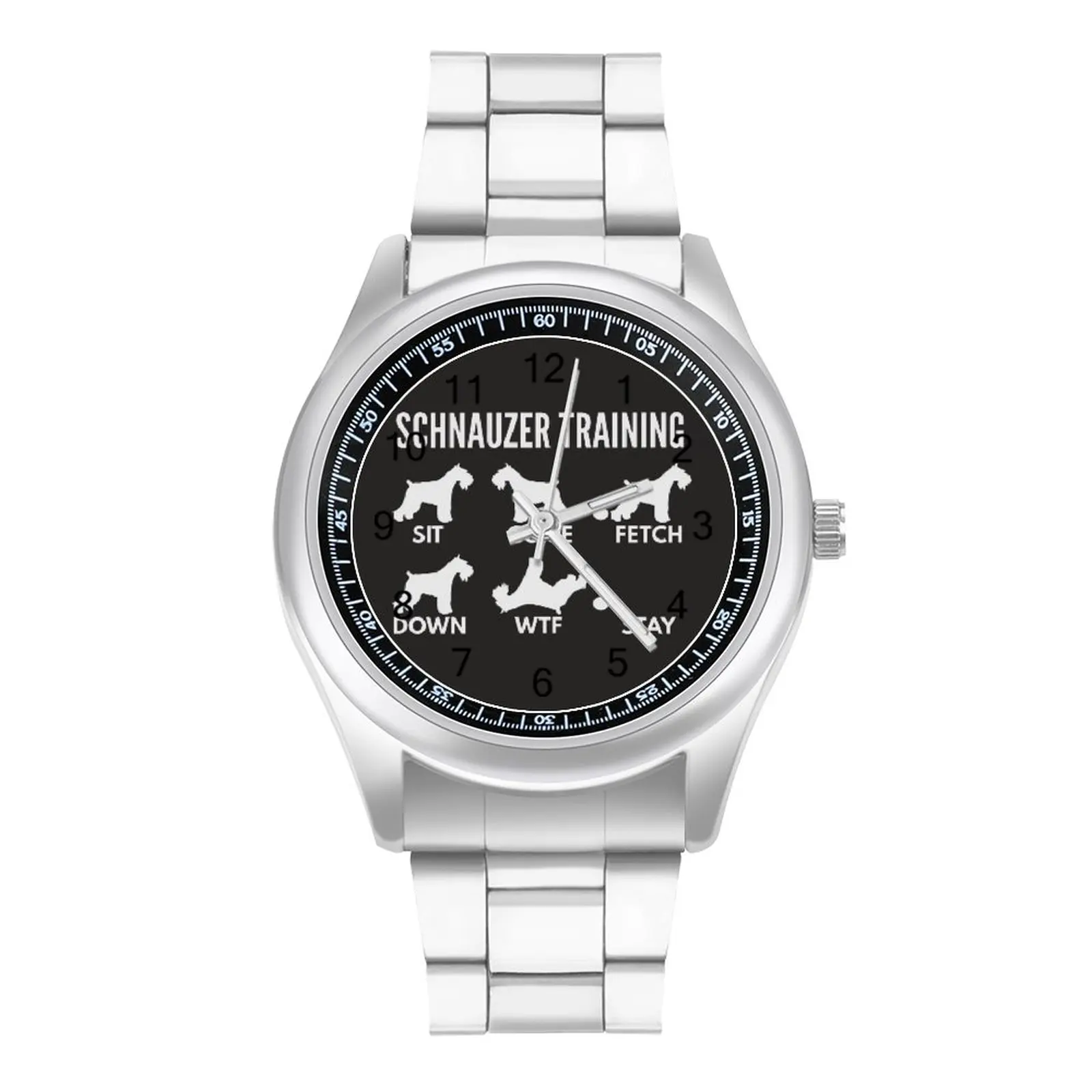 

Schnauzer Quartz Watch Wideband Cute Wrist Watch Stainless Ladies Gym Design Wristwatch