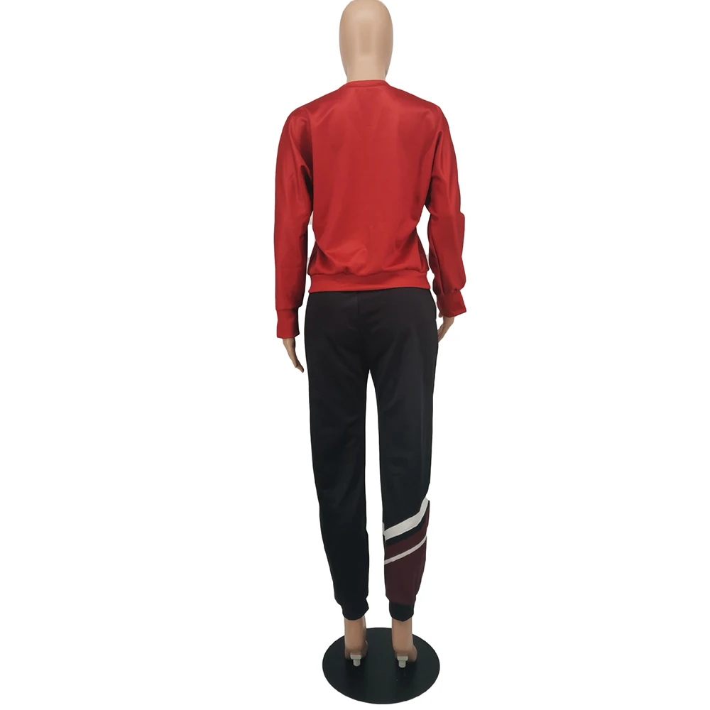 

Letter Printed Casual Two Piece Sweatsuit Women Streetwear Long Sleeve Sweatshirt Hoodie+jogger Pant Active Workout Club Outfit
