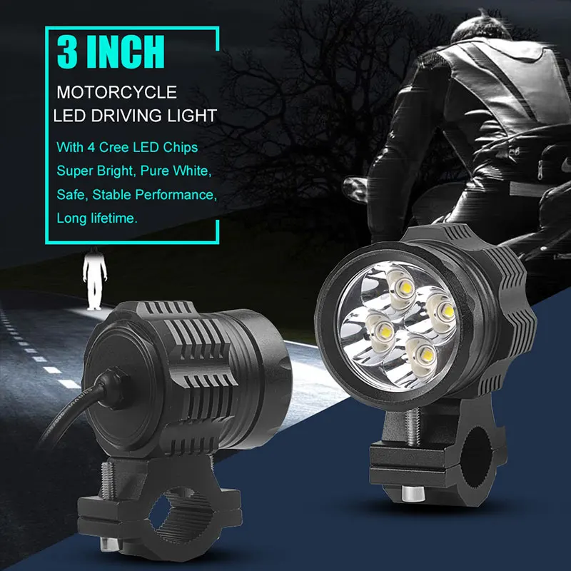 Мото светодиодные фары мотоцикла Светодиодный прожектор 4 светодиодных чипа 4000