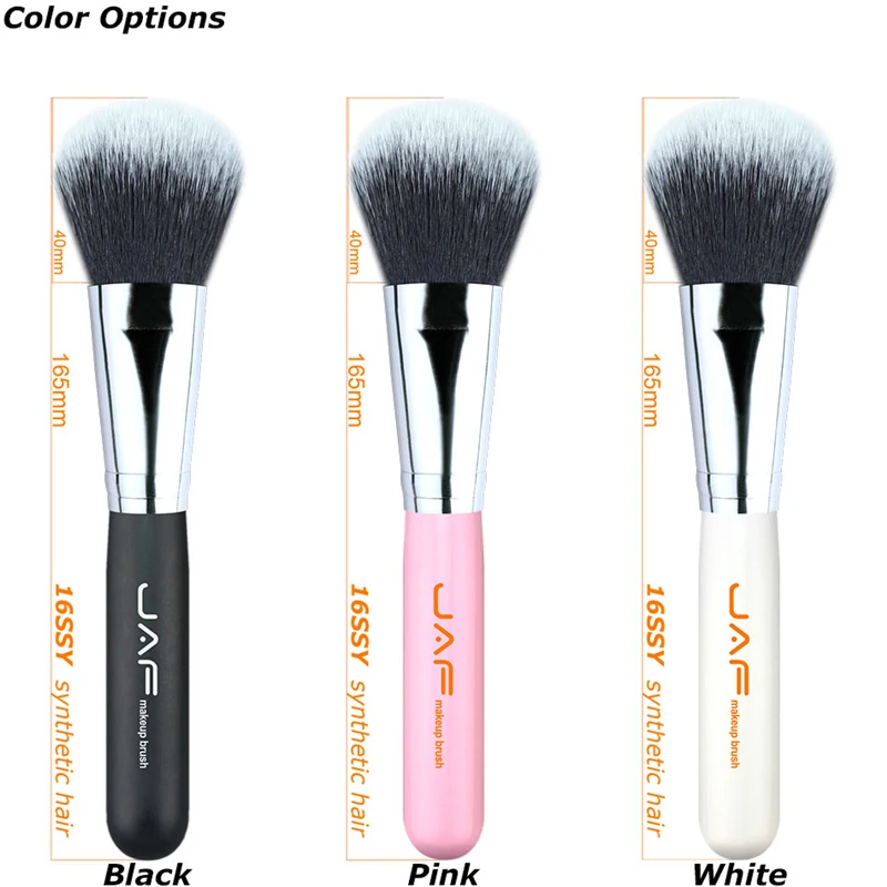 JAF брендовая крупная кисть для пудры из синтетических волос черная деревянная