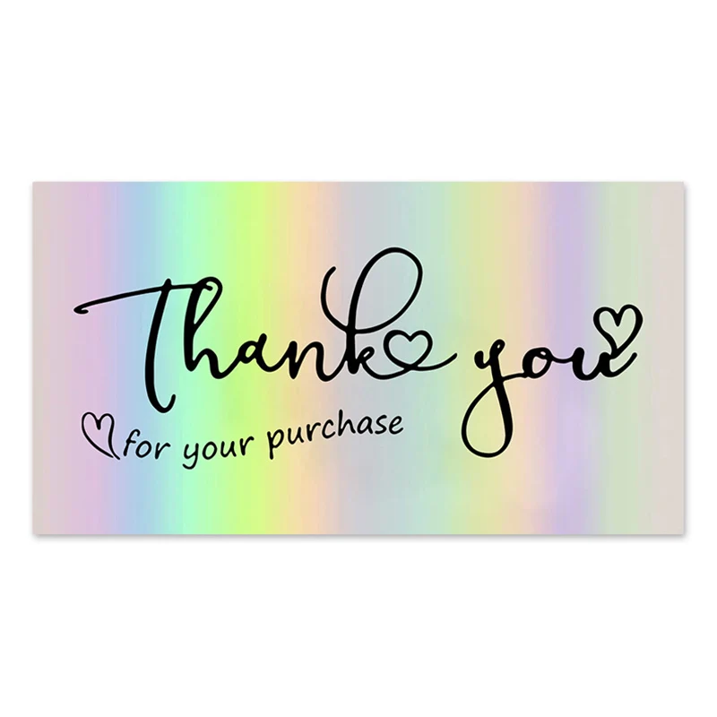 

50pcs Multiple Styles Laser Thank You Cards For Supporting My Small Business Order Shopping Purchase Greeting Card 5*9cm