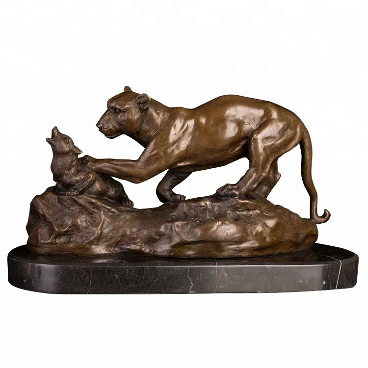 

Small size abstract sculpture panther metal ornament black panther decoration