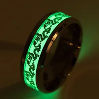 Светящееся мужское кольцо из нержавеющей стали #4