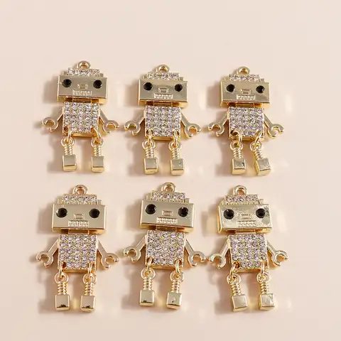 4 pcs., Suspensions in the form of a robot, 32x20 mm