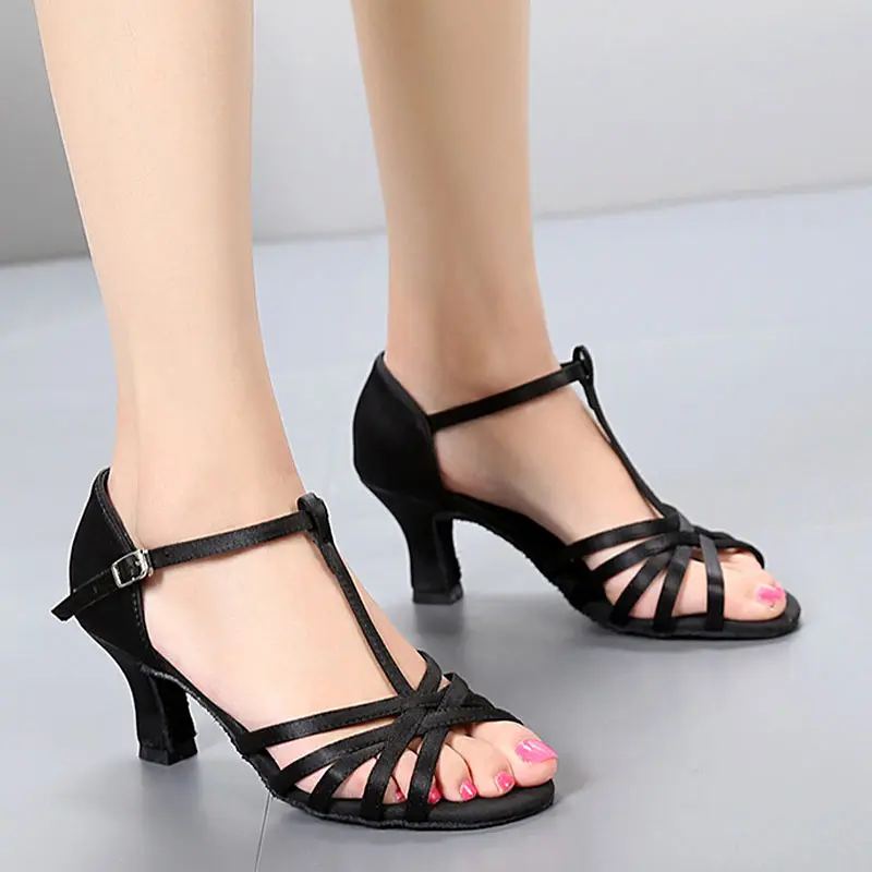 Женская Латинская танцевальная обувь Высота каблука 5/7 см Босоножки на высоком