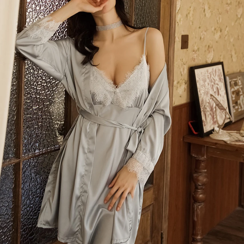 Сексуальная кружевная Пижама женская ночная рубашка искушение V-necktie ночное