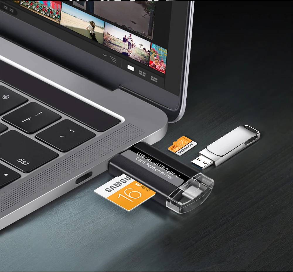 Адаптер типа C Micro USB OTG картридер SD 4 в 1 флеш накопитель u диск TF кардридер для
