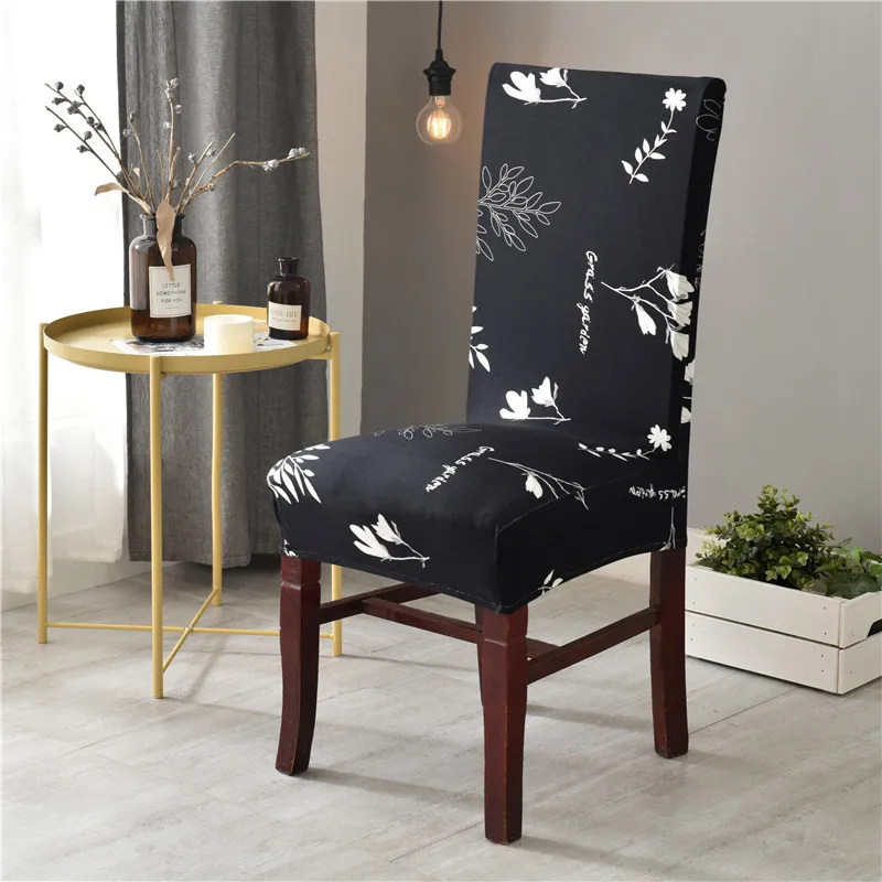 

Stretch Floral Print Chair Cover Home Dining Room Chair Covers Multifunction Spandex Elastic Cloth Universal Seat Protector