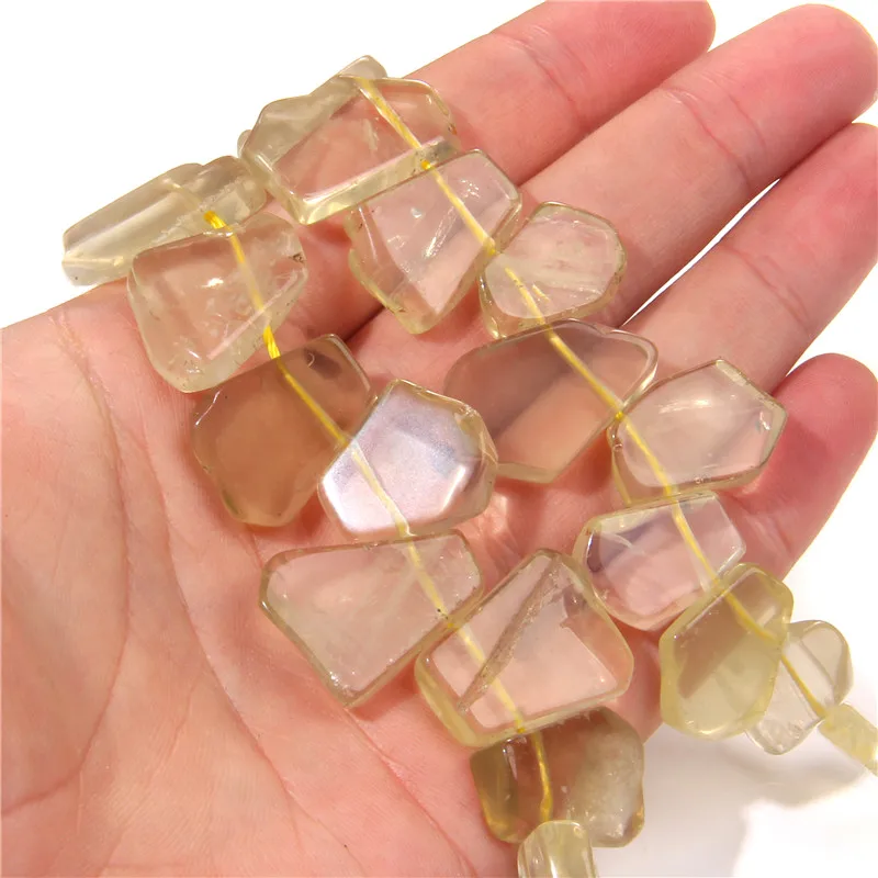 Желтые прозрачные пятиугольные цитриновые кристаллы искусственные