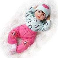 55cm reborn baby doll child birthday gifts special girl toy cute kids doll alive silicone vinyl light green and dark pink outfit