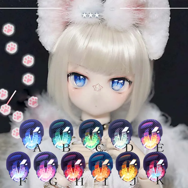 Ojos de acr&iacute;lico para mu&ntilde;eca BJD, Ojos de efecto met&aacute;lico de 10mm-24mm para mu&ntilde;eca 1/8 1/6 1/4 1/3, accesorios para mu&ntilde;eca BJD SD, Ojos de 10mm-24mm-0
