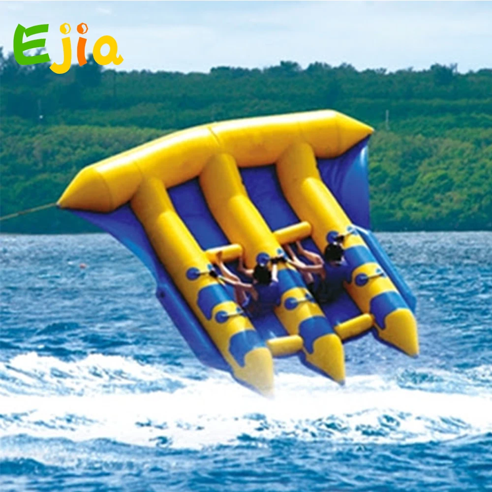 

6 Person/Seat Towable Tube Inflatable Banana Boat Raft Float Water Game Flying Fish Hunter With Blower