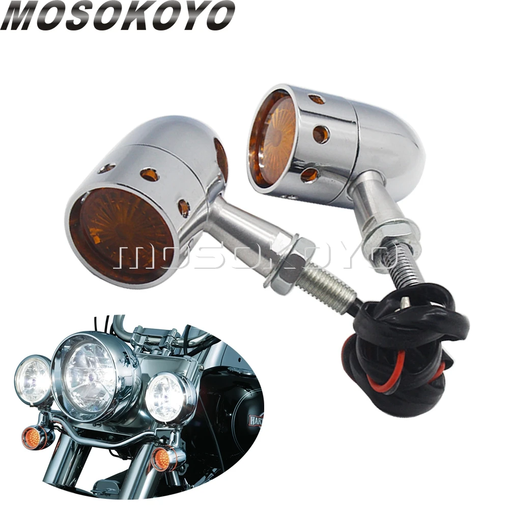 

Universal Motorcycle Retro Indicator Turn Signal Aluminum Blinker Lights 10mm for YAMAHA HONDA Cafe Racer Custom Cruisers