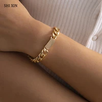shixin punk simple thick link chain bracelet for women fashion hand chains jewelry goldsilver color trendy bracelets 2021 gifts