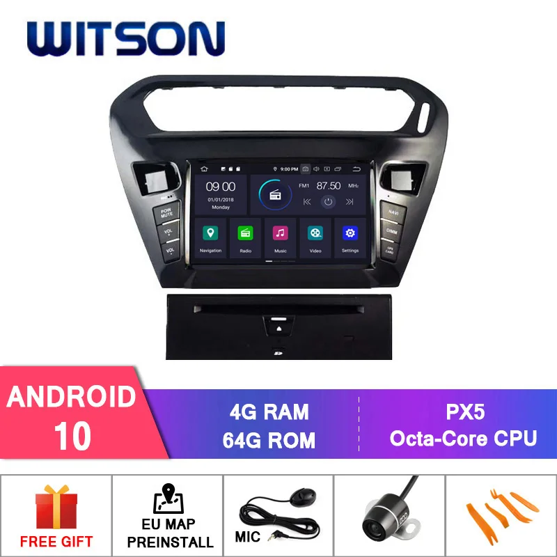 Автомобильный мультимедийный плеер WITSON Android 10 DVD GPS для CITROEN ELYSEE PEUGEOT 301 стерео