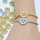 Модный! Очаровательный женский браслет из меди диаметром 3 мм с инкрустацией из циркония, 26 букв в английском стиле, браслет с цепочкой и бусинами