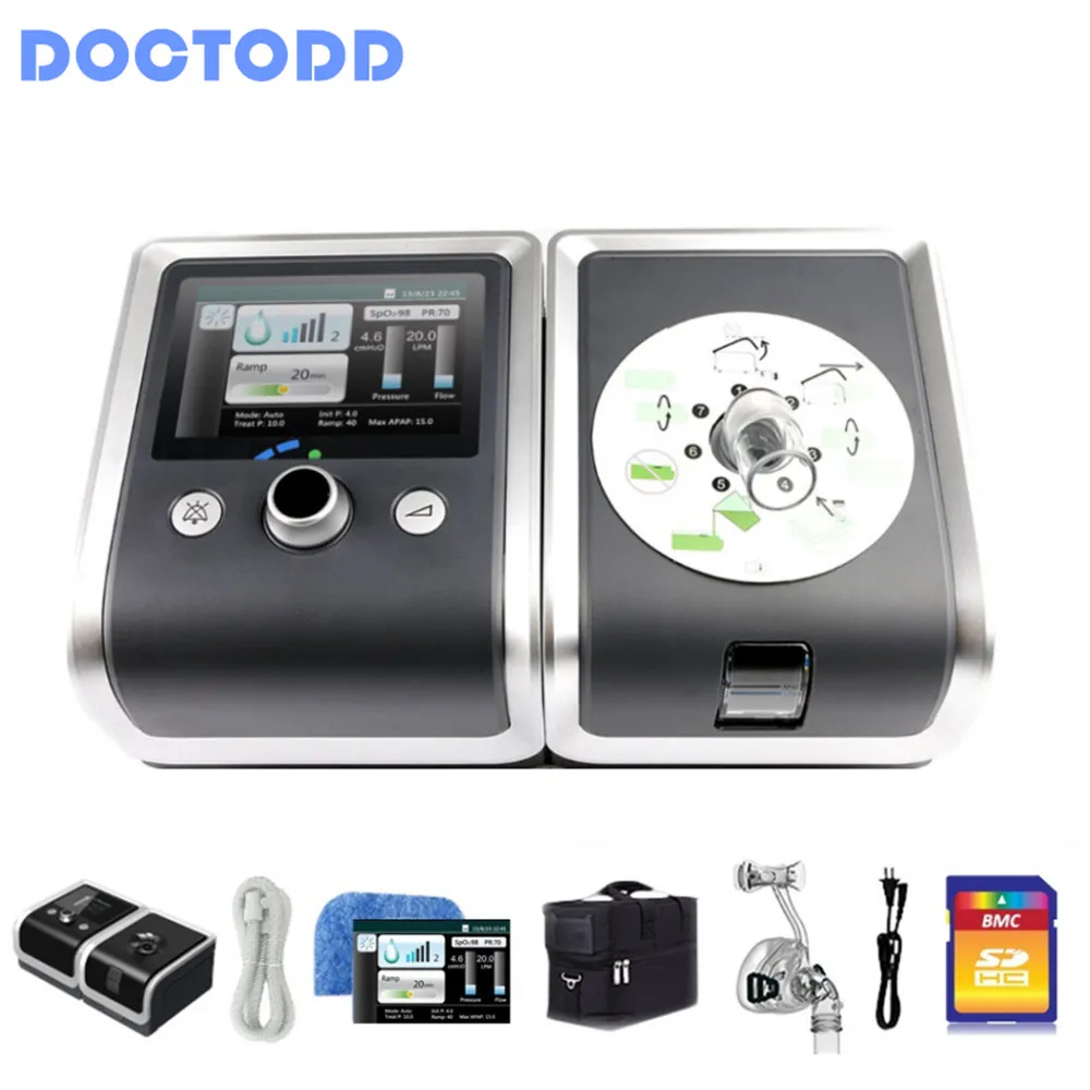 DOCTODD GII Авто CPAP Машина E-20AH-O Умный вентилятор для сна Храп апноэ с увлажнителем маска шланг SD карта