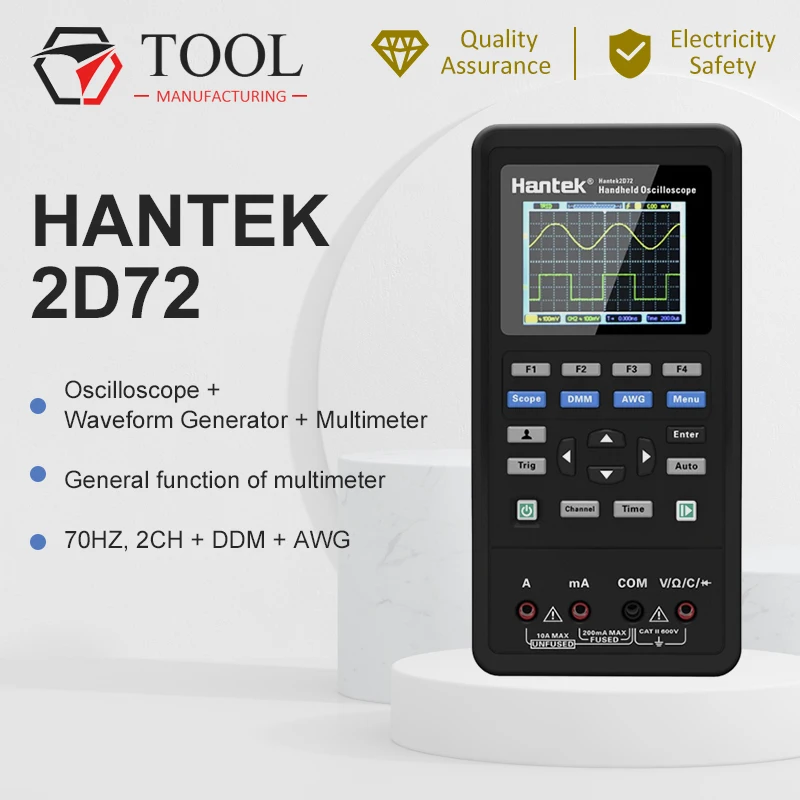 Hantek 2D72 3in1Digital мультиметр + генератор сигналов Ручной осциллограф USB портативный 2