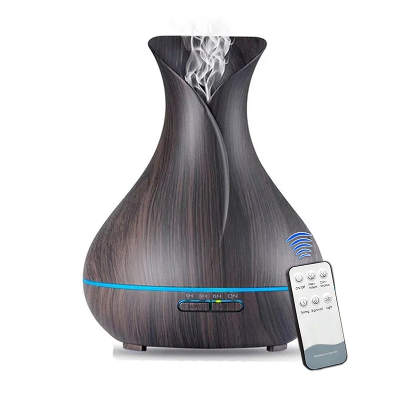 

500ML Ultrasonic Remote Control Air Humidifier Aroma Diffuser 7 Color Changing LED Light Smart Electric Essential Oil Diffuser