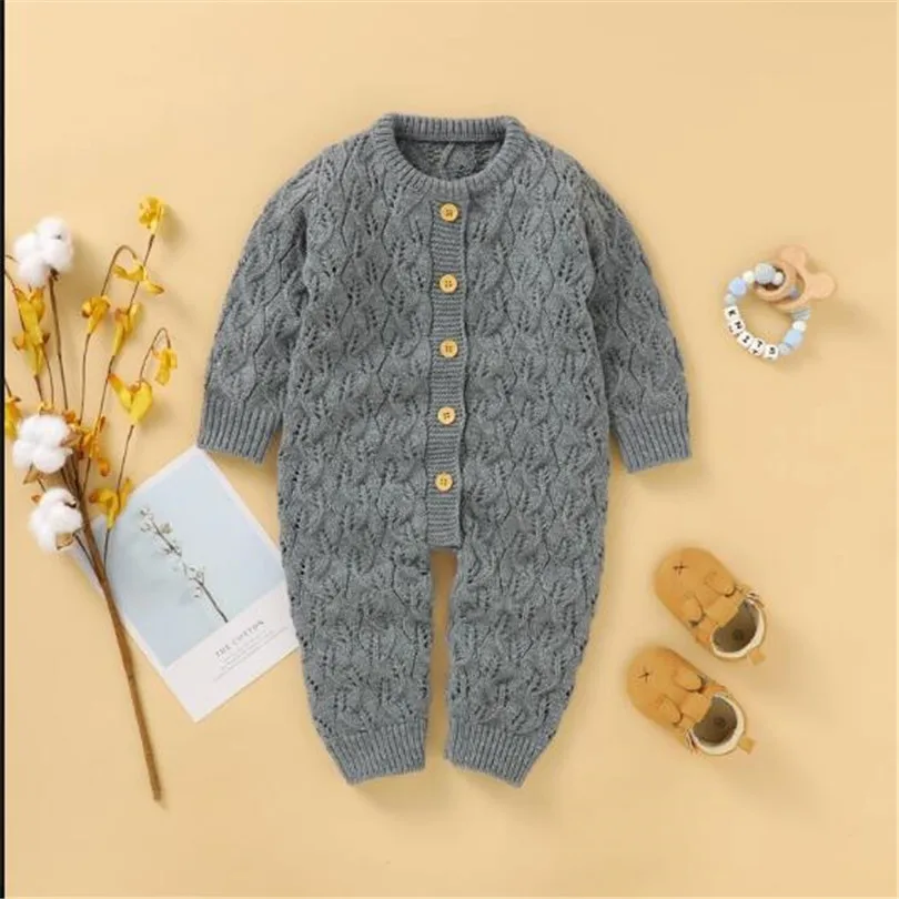 Knitted Baby Romper Autumn Newborn Girl Jumpsuit Boy Knit Clothes Toddler Jumpsuits | Мать и ребенок