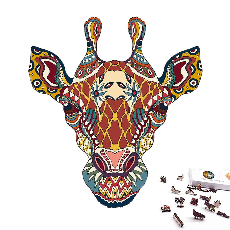 

Jigsaw Puzzle Diy Wooden Toy Animal Unique Mysterious Wolf Puzzles Gift For Adults Kids Educational Interactive