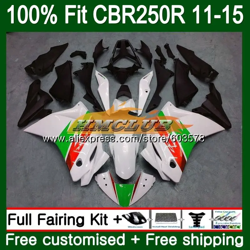 Инъекция для HONDA CBR250R MC41 2011 2012 2013 2014 2015 91CL.66 CBR250 R CBR 250R 250 11 12 13 14 15 белый черный
