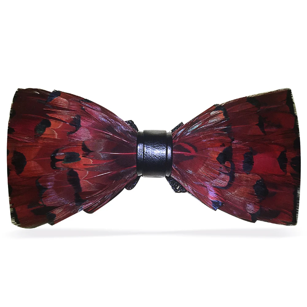 Free shipping New fashion 2017 Natural man feather bow tie dress British men women red male personality party banquet wedding |