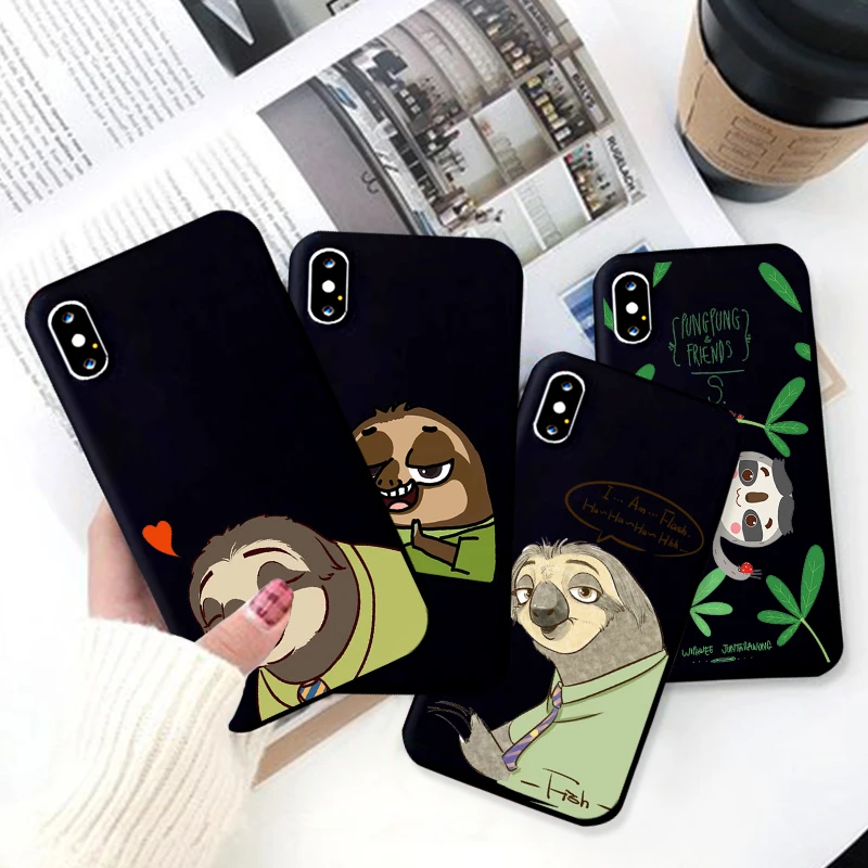 Милый силиконовый чехол с забавным мультяшным ленивым рисунком для iPhone 11 Pro XS Max X