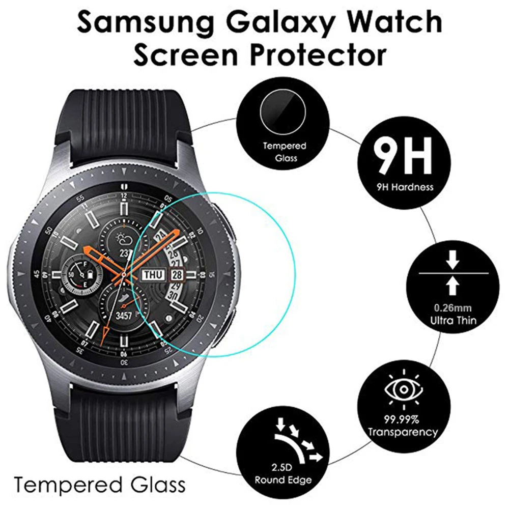 31pcs upgraded tempered glass screen protector for samsung galaxy watch 46mm 42mm 9h protective glass film for gear s3 s2 free global shipping