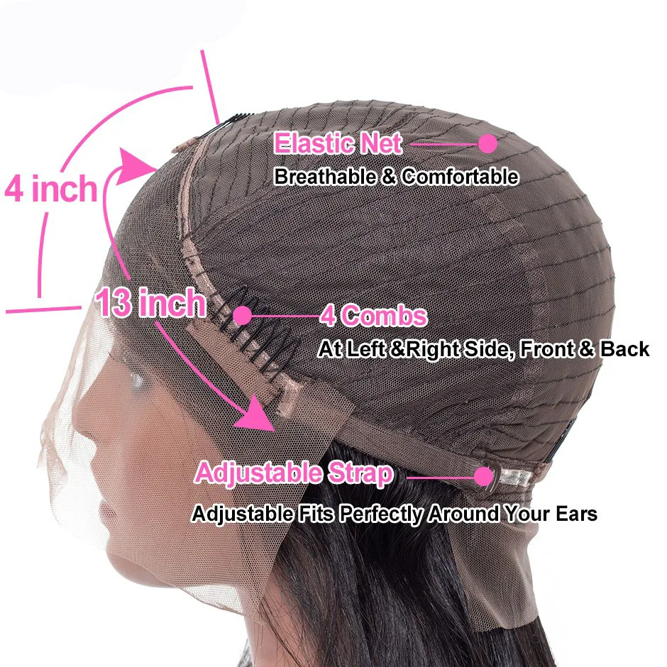 Бразильские прямые волосы человеческие кружевные передние парики 150% плотность