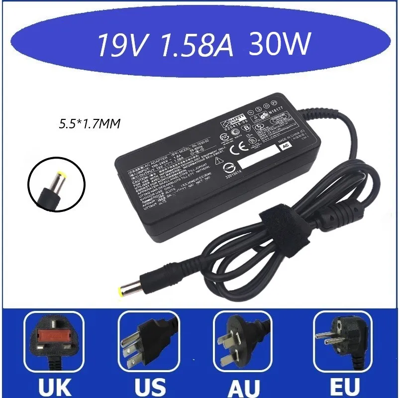 19V 1.58A 30 Вт AC адаптер Зарядное устройство для ноутбука Acer Aspire One AOA110 AOA150 ZG5 ZA3 NU ZH6 D255E