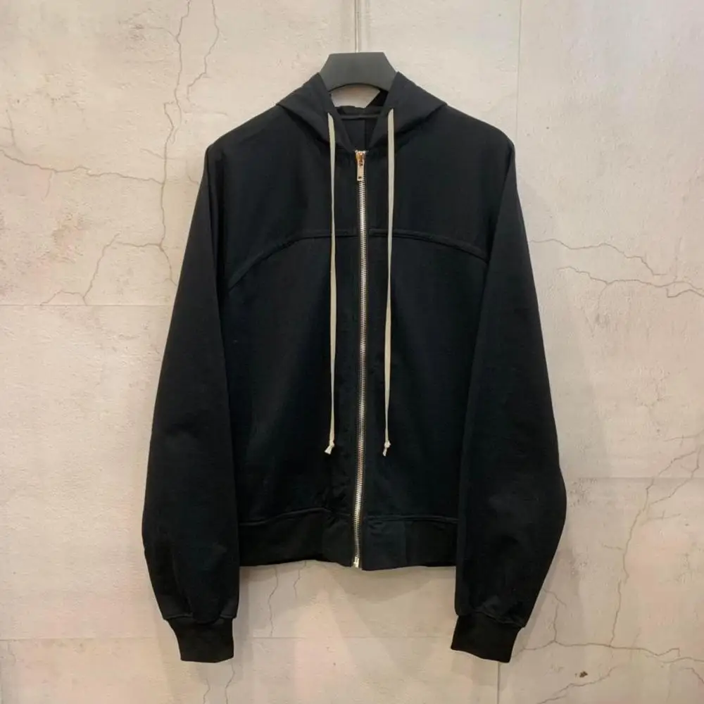 Black 19ss Оуэн сейк мужские хлопковые толстовки с капюшоном Готический стиль Мужская одежда классические весенние женские однотонные черные толстовки - Color: Black