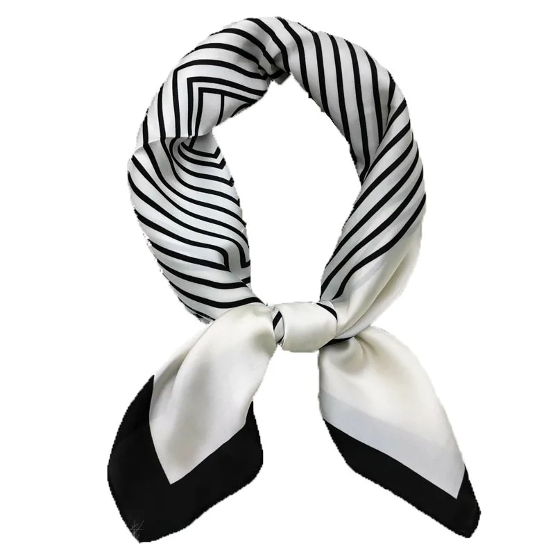 

2021 Female Silk Scarf Small Square Scarves Bandana Fashion Headband Luxury Hairband Muslim Hijab Neck Wraps 70X70cm
