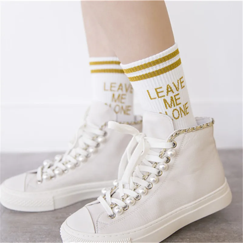 

1Pair Girls College Style Socks Solid Color Socks Striped Letter Print Short Socks Cotton Comfortable Spring Summer Female Socks