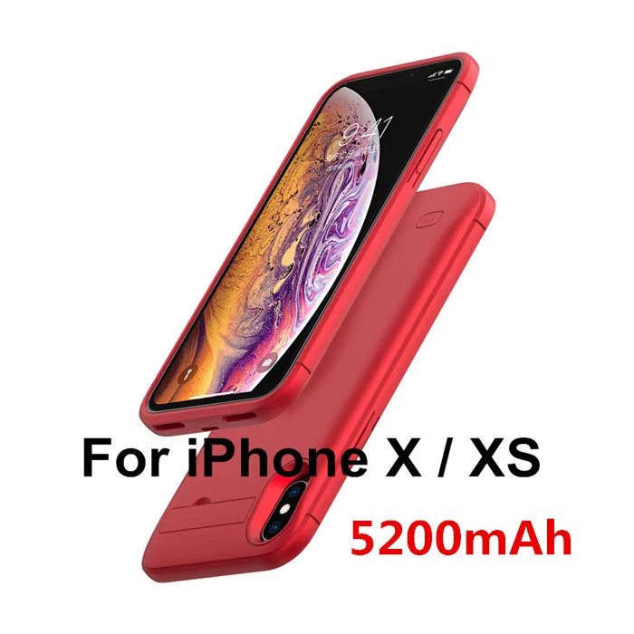 Чехол NTSPACE Ultra Slim power Bank для iPhone XS MAX XR, чехол для аккумулятора, чехол для резервного питания, чехлы для зарядки, внешний контейнер для аккумуляторных батарей - Цвет: Red for X XS