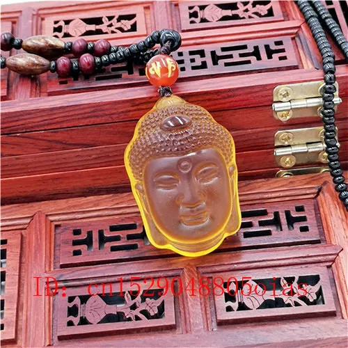 Натуральный белый желтый кристалл кулон в виде головы Будды ожерелье Модные