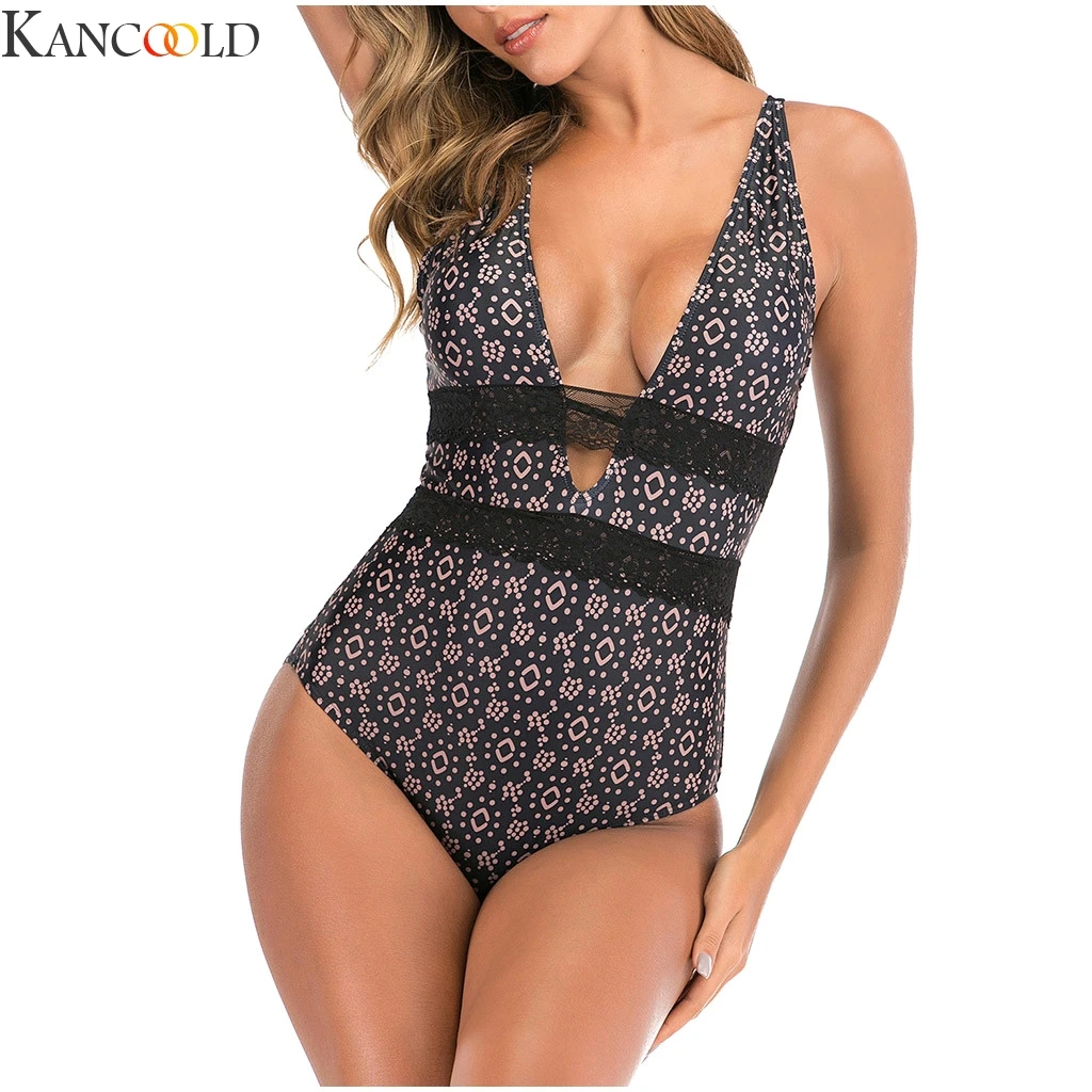 Сексуальный женский купальник в стиле ретро с v-образным вырезом желтая полоска