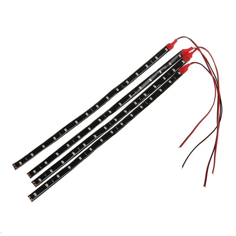 

New 4 30cm 15 LED Flexible Car Auto Strip Neon Light Lamp Pink 12V