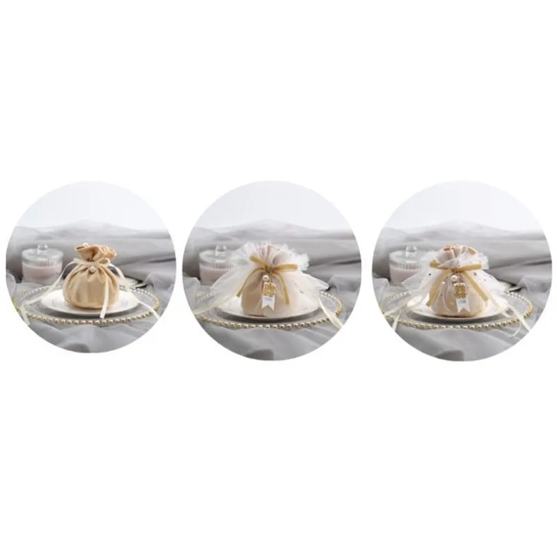 1 шт. высокое качество цвет шампанского бархатные сумки звезда пряжи украшение в