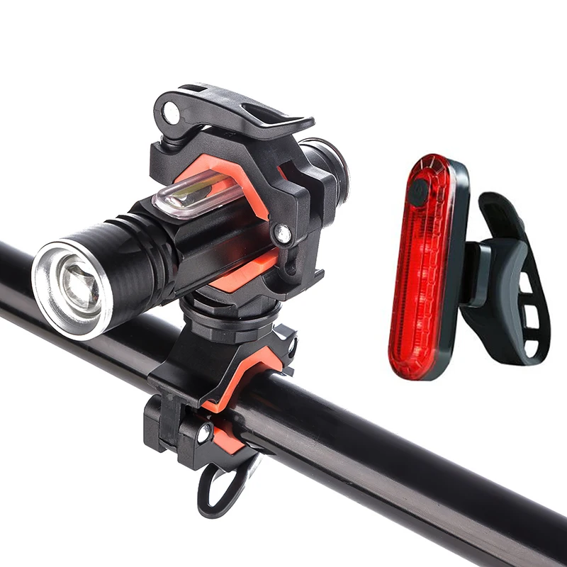 360 degree rotation cycling clip clamp rotation bike flashlight torch mount led head front light holder clip bicycle accessories free global shipping